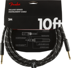 Fender Deluxe series tvīda vads melns 3m