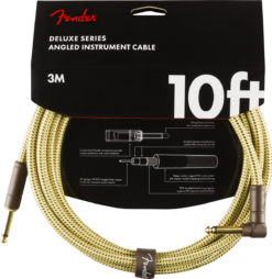 Fender Deluxe Series Instrument Cable, Straight/Angle, 10', Tweed